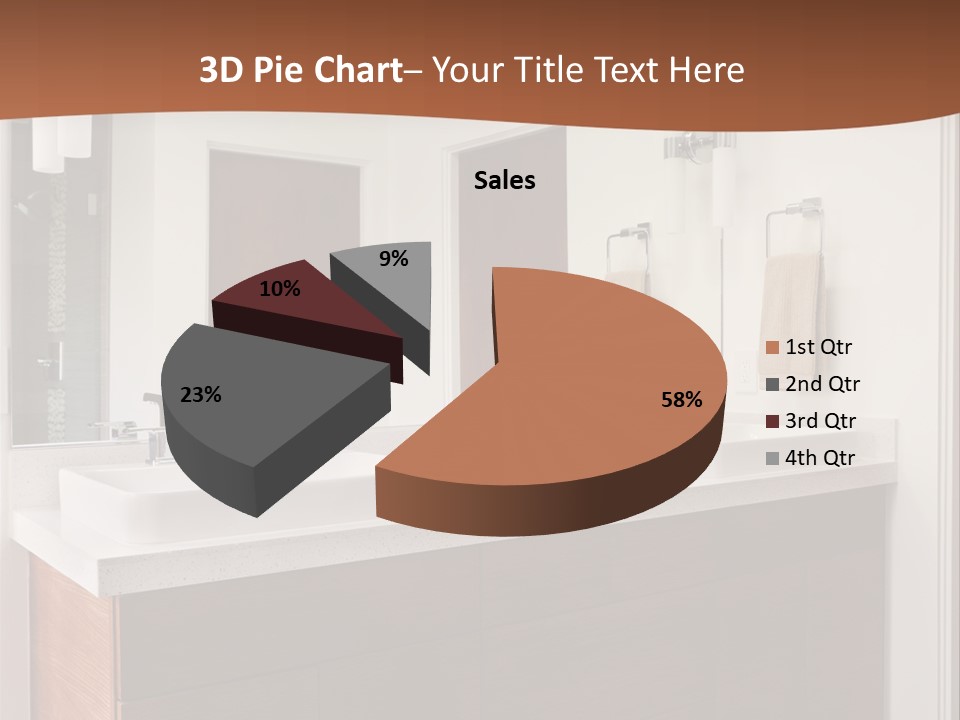 A Bathroom With Two Sinks And A Large Mirror PowerPoint Template