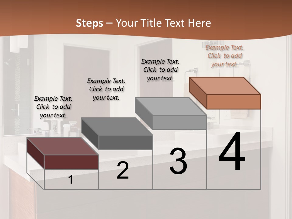 A Bathroom With Two Sinks And A Large Mirror PowerPoint Template