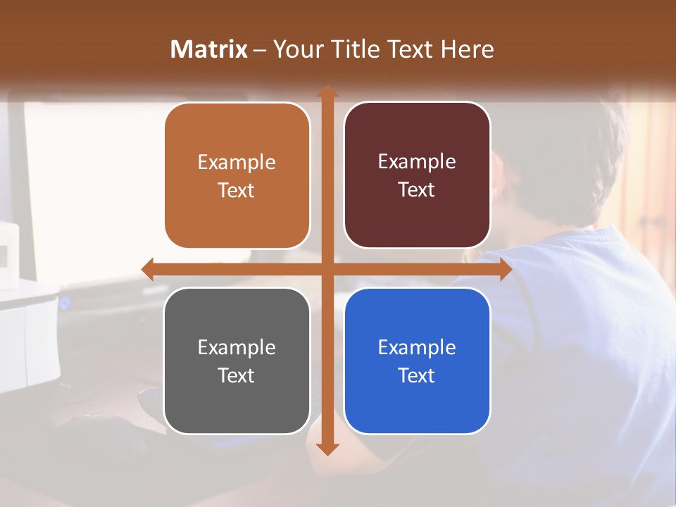 A Young Boy Sitting At A Desk With A Computer PowerPoint Template