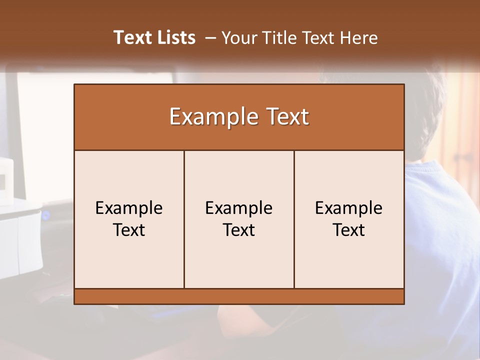 A Young Boy Sitting At A Desk With A Computer PowerPoint Template