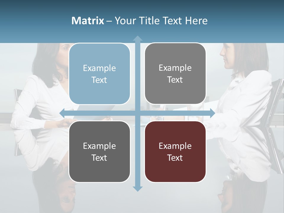 Two Women Sitting At A Table With Papers In Front Of Them PowerPoint Template