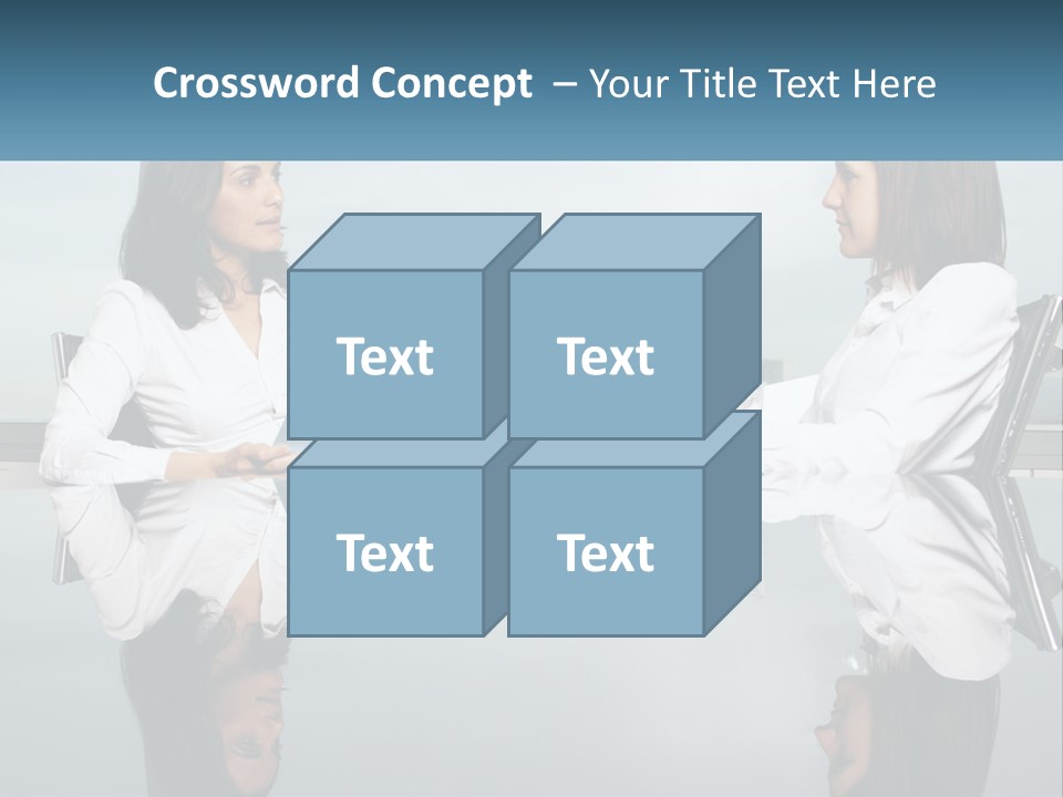 Two Women Sitting At A Table With Papers In Front Of Them PowerPoint Template