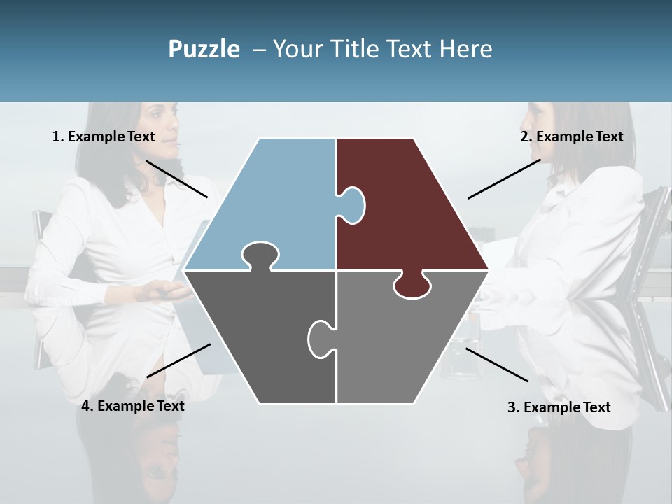 Two Women Sitting At A Table With Papers In Front Of Them PowerPoint Template