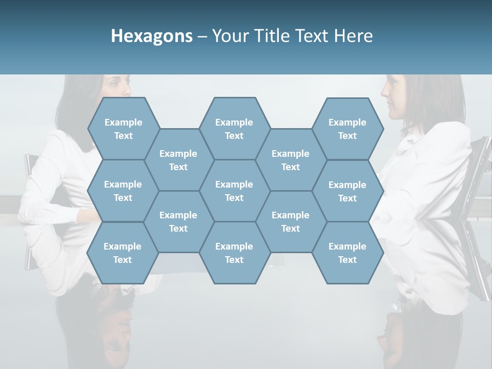 Two Women Sitting At A Table With Papers In Front Of Them PowerPoint Template