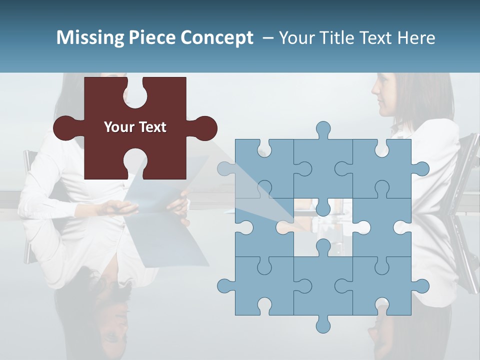 Two Women Sitting At A Table With Papers In Front Of Them PowerPoint Template