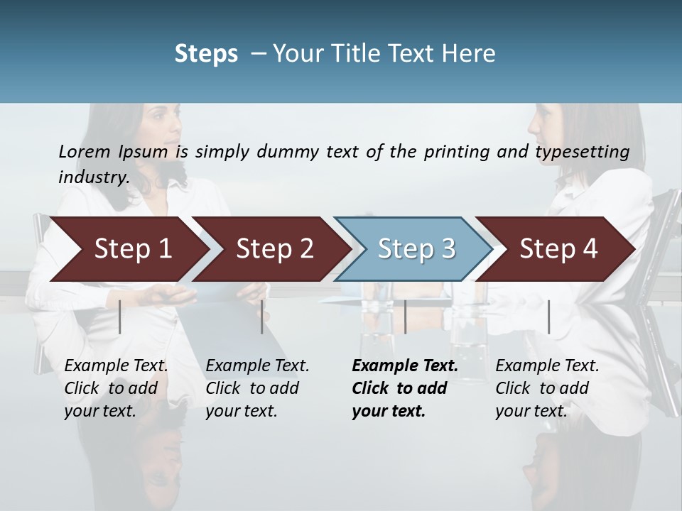 Two Women Sitting At A Table With Papers In Front Of Them PowerPoint Template