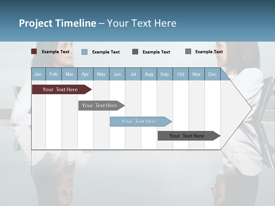 Two Women Sitting At A Table With Papers In Front Of Them PowerPoint Template