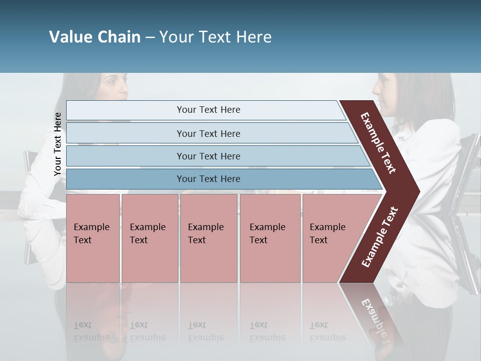 Two Women Sitting At A Table With Papers In Front Of Them PowerPoint Template