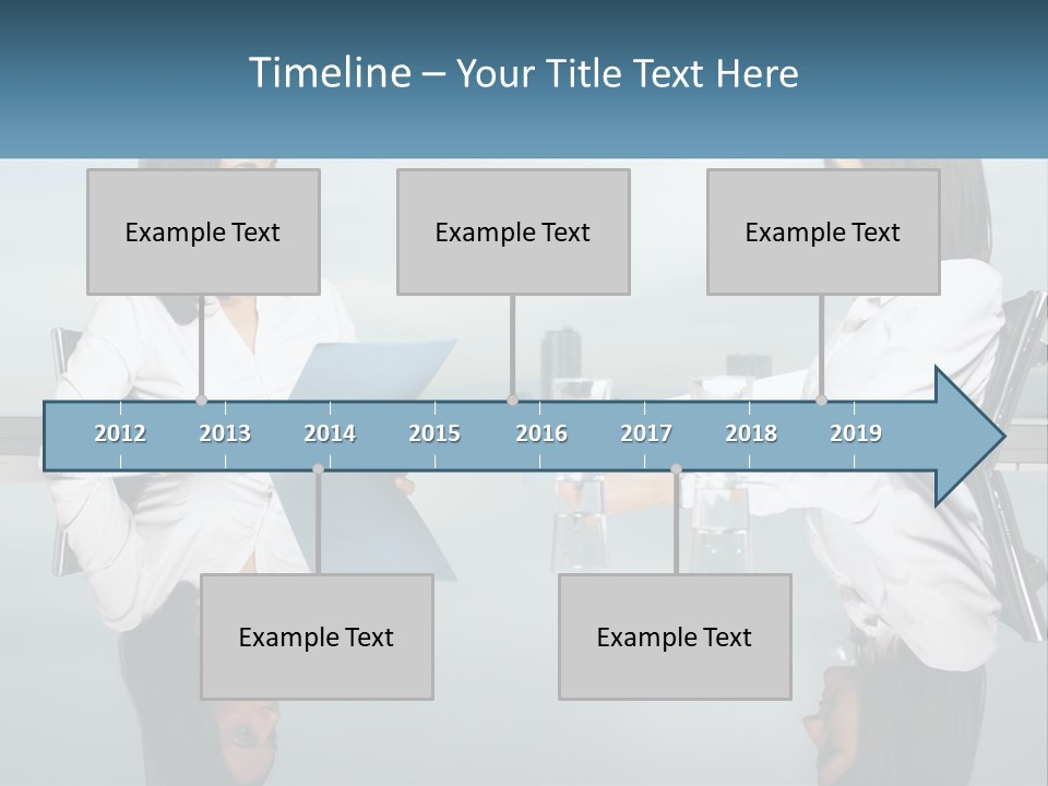 Two Women Sitting At A Table With Papers In Front Of Them PowerPoint Template