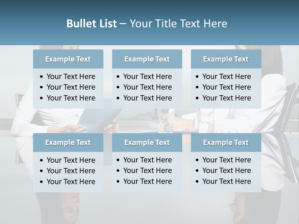 Two Women Sitting At A Table With Papers In Front Of Them PowerPoint Template