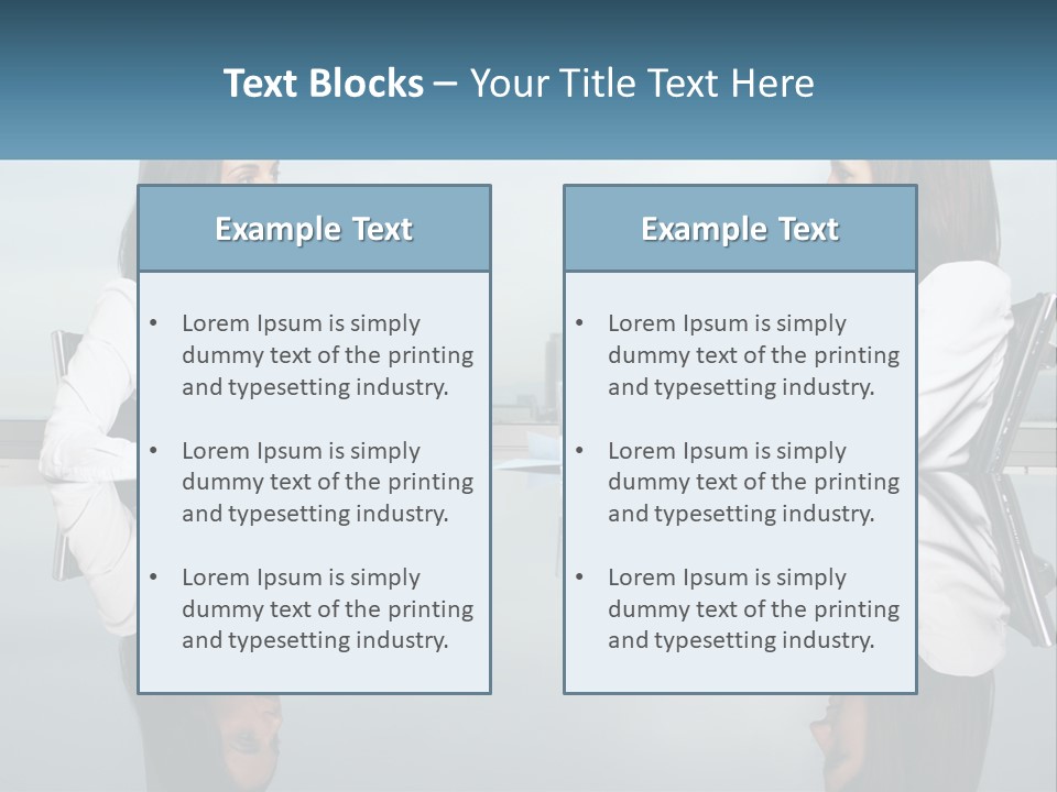 Two Women Sitting At A Table With Papers In Front Of Them PowerPoint Template
