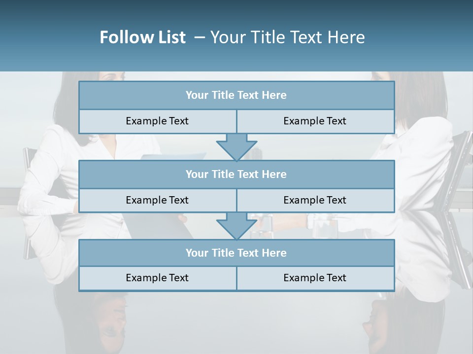 Two Women Sitting At A Table With Papers In Front Of Them PowerPoint Template