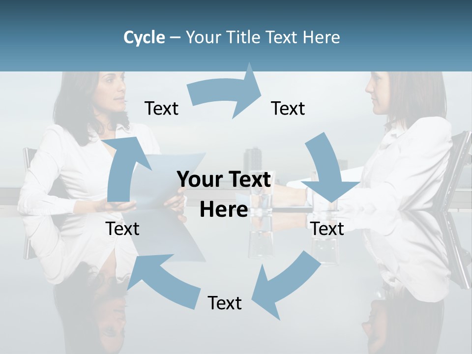 Two Women Sitting At A Table With Papers In Front Of Them PowerPoint Template