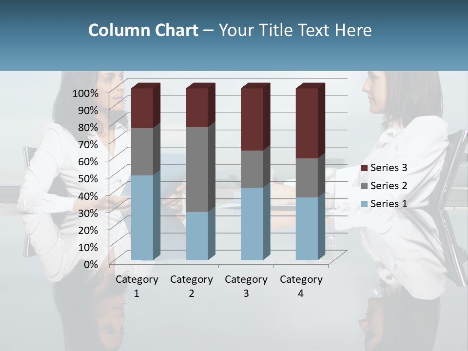 Two Women Sitting At A Table With Papers In Front Of Them PowerPoint Template