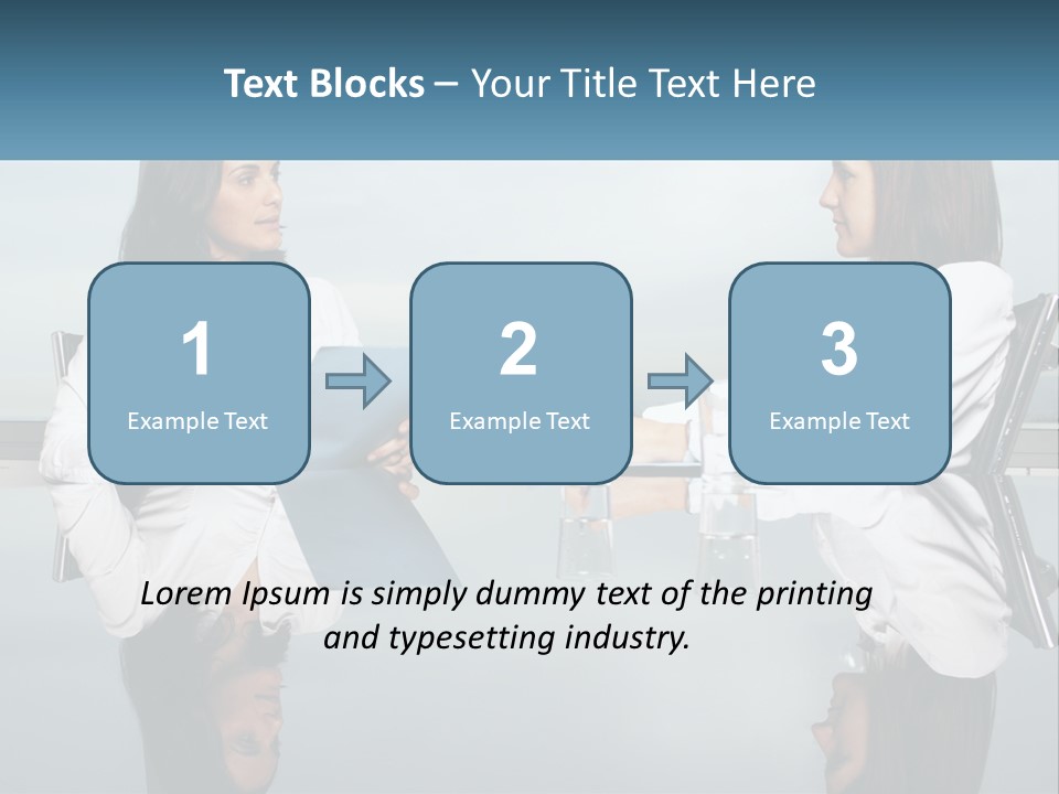 Two Women Sitting At A Table With Papers In Front Of Them PowerPoint Template