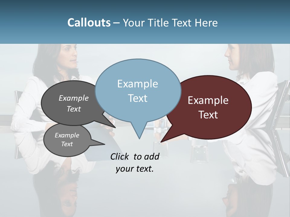 Two Women Sitting At A Table With Papers In Front Of Them PowerPoint Template