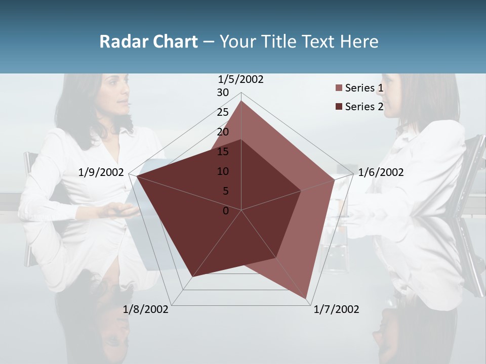 Two Women Sitting At A Table With Papers In Front Of Them PowerPoint Template