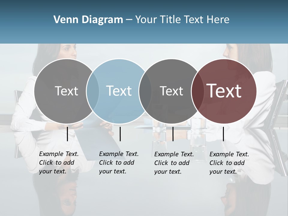 Two Women Sitting At A Table With Papers In Front Of Them PowerPoint Template