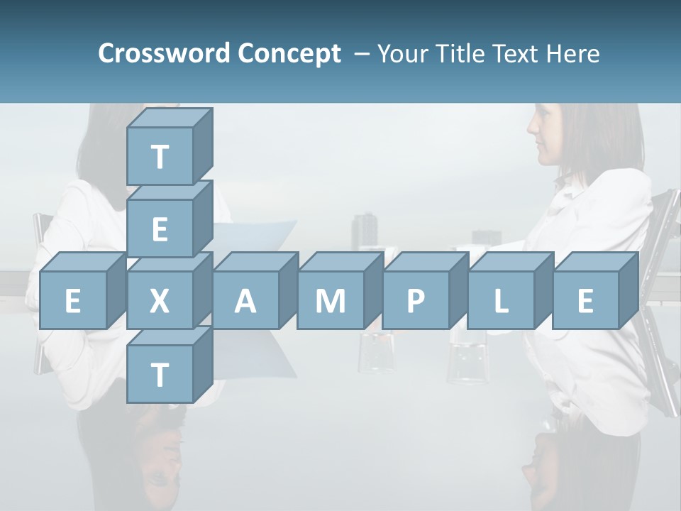 Two Women Sitting At A Table With Papers In Front Of Them PowerPoint Template