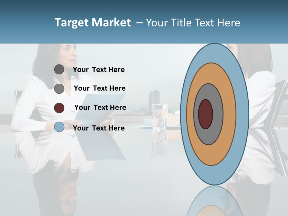 Two Women Sitting At A Table With Papers In Front Of Them PowerPoint Template