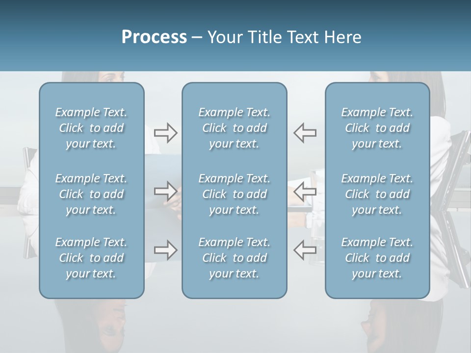Two Women Sitting At A Table With Papers In Front Of Them PowerPoint Template