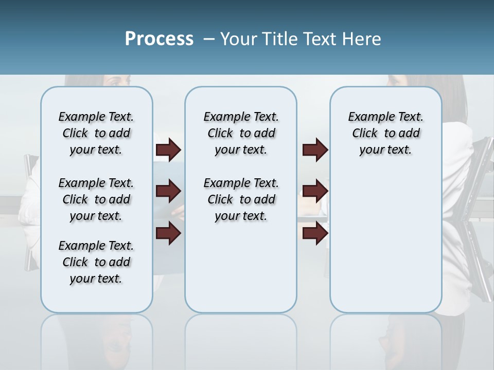 Two Women Sitting At A Table With Papers In Front Of Them PowerPoint Template