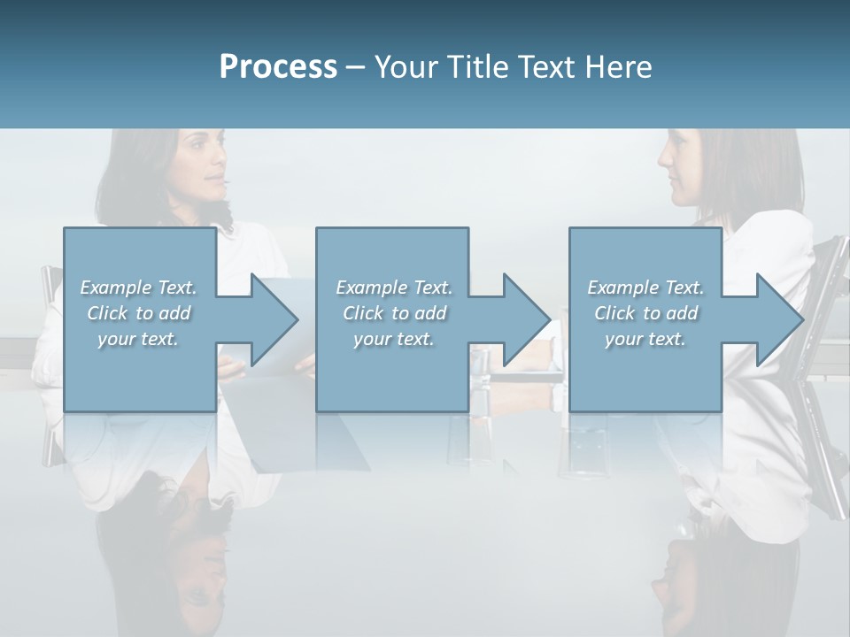 Two Women Sitting At A Table With Papers In Front Of Them PowerPoint Template