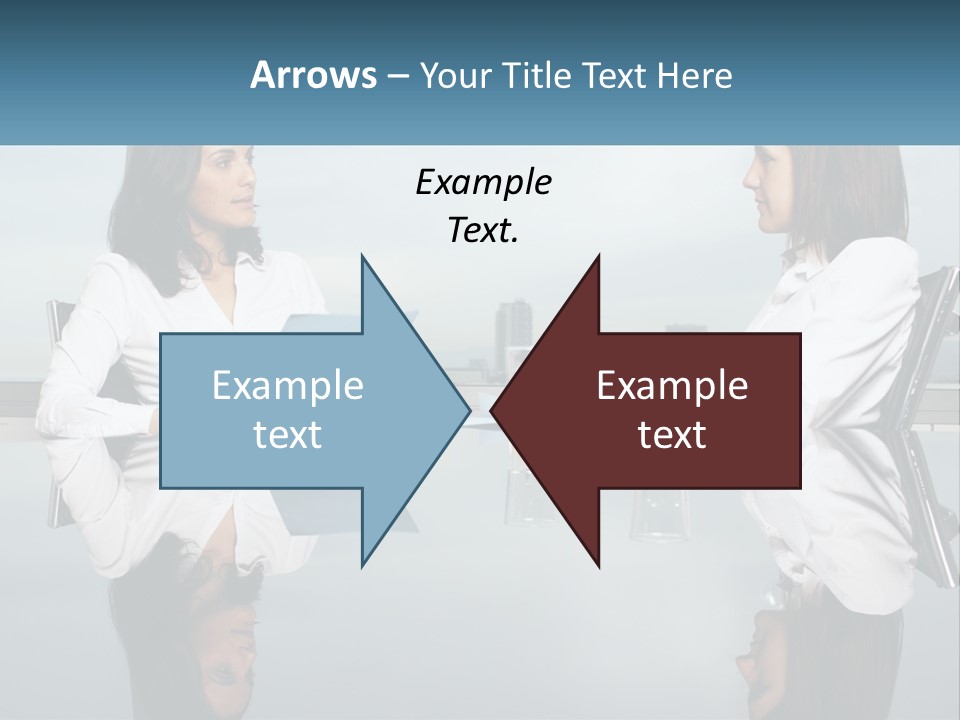 Two Women Sitting At A Table With Papers In Front Of Them PowerPoint Template