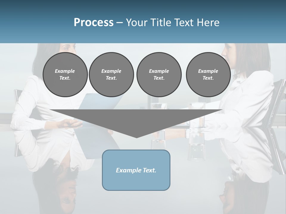Two Women Sitting At A Table With Papers In Front Of Them PowerPoint Template