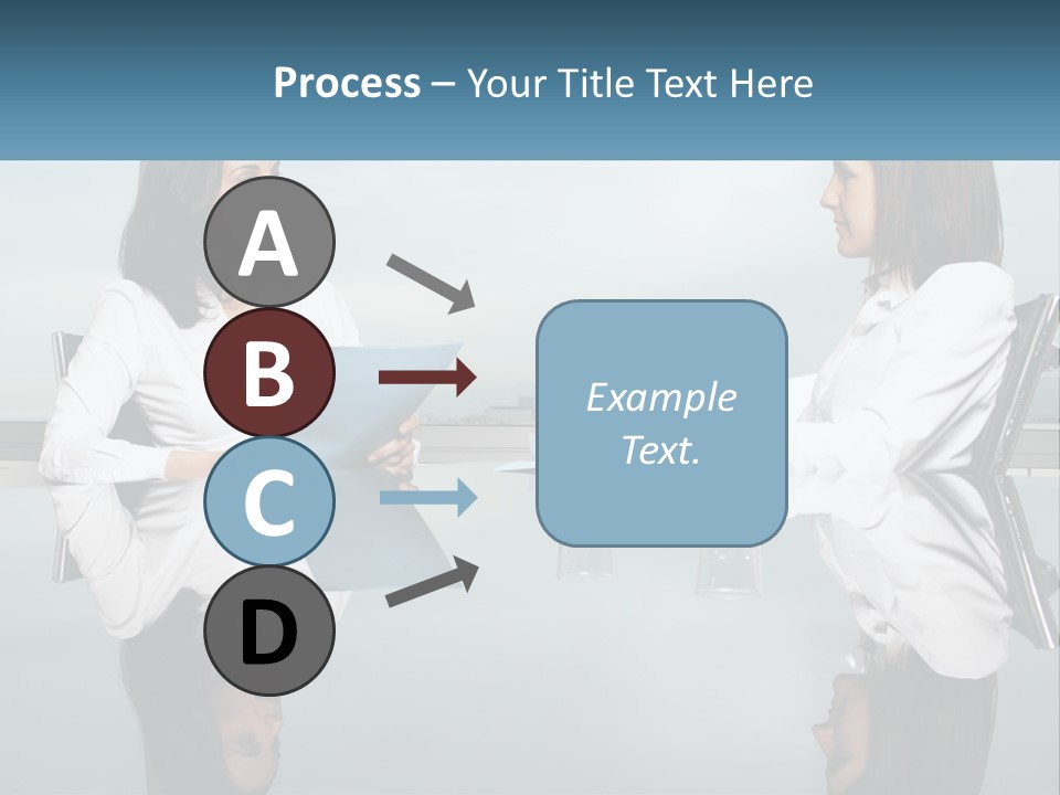 Two Women Sitting At A Table With Papers In Front Of Them PowerPoint Template