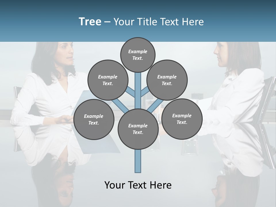 Two Women Sitting At A Table With Papers In Front Of Them PowerPoint Template