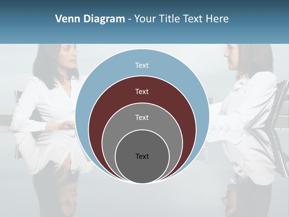 Two Women Sitting At A Table With Papers In Front Of Them PowerPoint Template