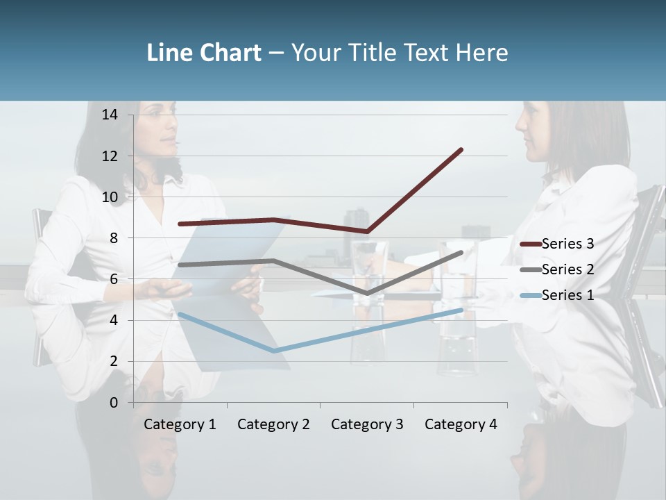 Two Women Sitting At A Table With Papers In Front Of Them PowerPoint Template