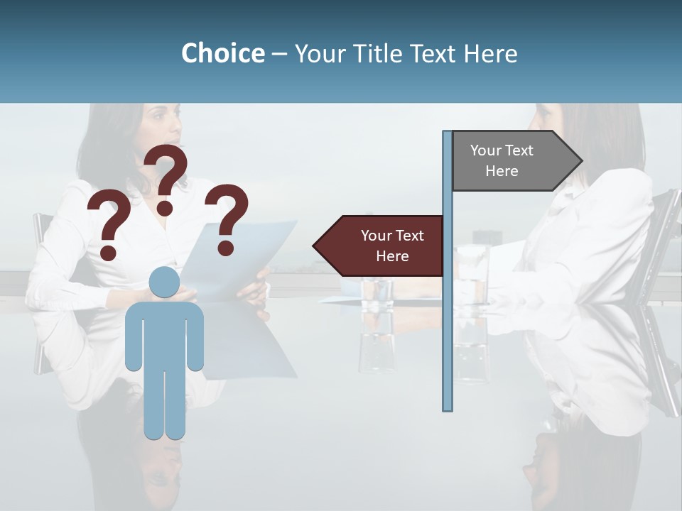 Two Women Sitting At A Table With Papers In Front Of Them PowerPoint Template