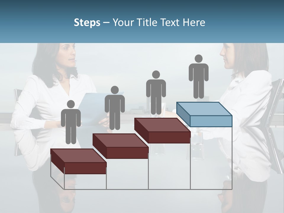 Two Women Sitting At A Table With Papers In Front Of Them PowerPoint Template