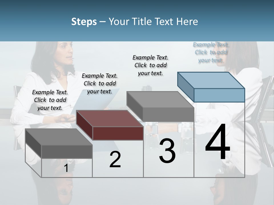 Two Women Sitting At A Table With Papers In Front Of Them PowerPoint Template