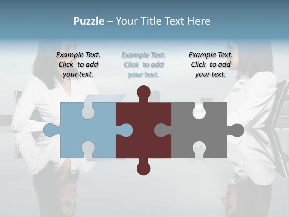 Two Women Sitting At A Table Talking To Each Other PowerPoint Template