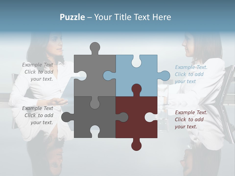 Two Women Sitting At A Table Talking To Each Other PowerPoint Template