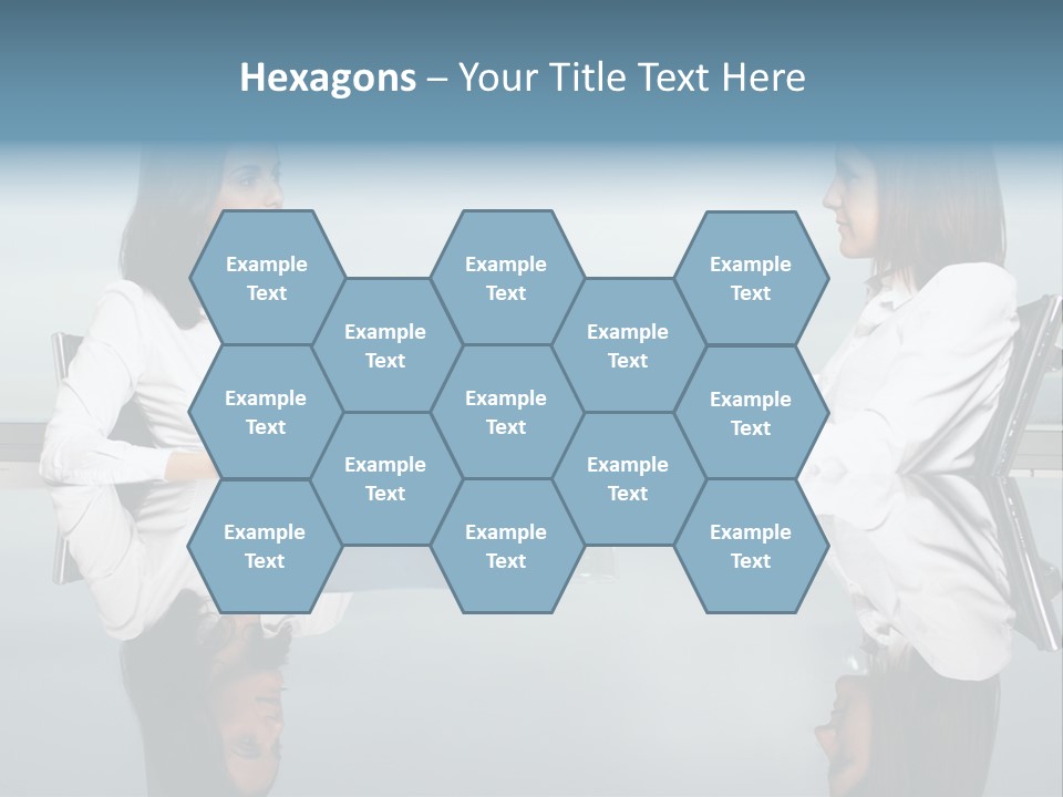 Two Women Sitting At A Table Talking To Each Other PowerPoint Template