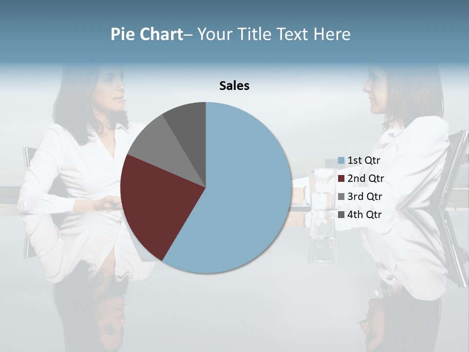 Two Women Sitting At A Table Talking To Each Other PowerPoint Template