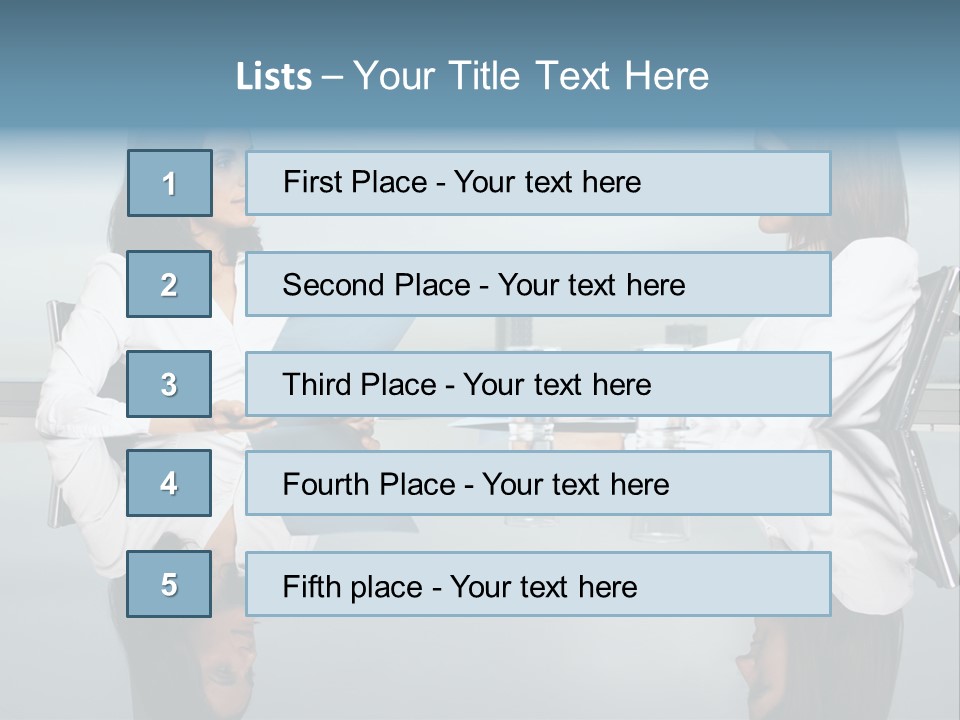 Two Women Sitting At A Table Talking To Each Other PowerPoint Template