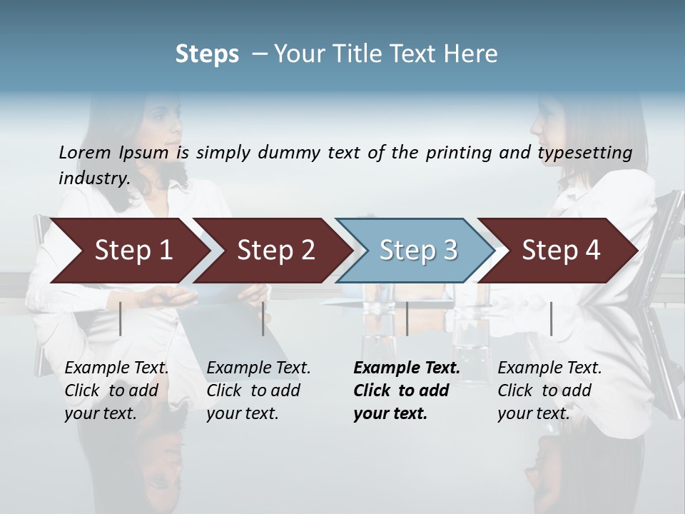 Two Women Sitting At A Table Talking To Each Other PowerPoint Template