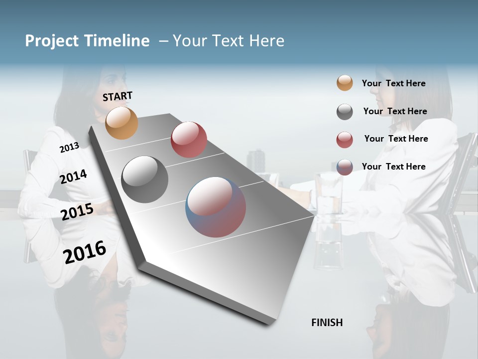 Two Women Sitting At A Table Talking To Each Other PowerPoint Template