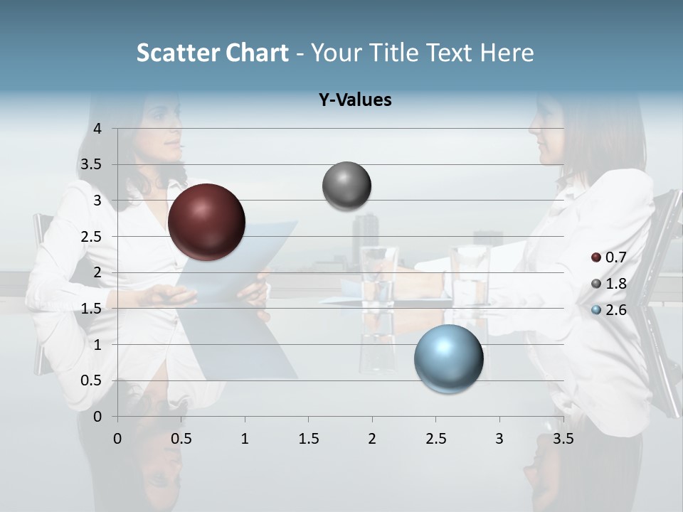 Two Women Sitting At A Table Talking To Each Other PowerPoint Template