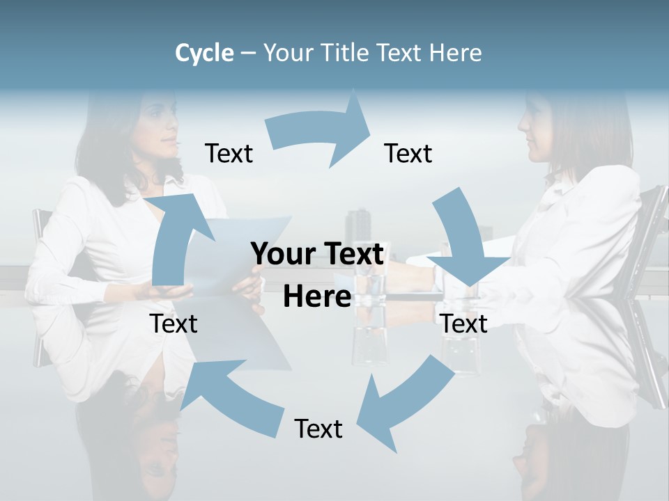 Two Women Sitting At A Table Talking To Each Other PowerPoint Template