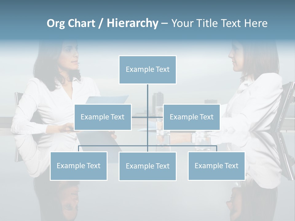 Two Women Sitting At A Table Talking To Each Other PowerPoint Template