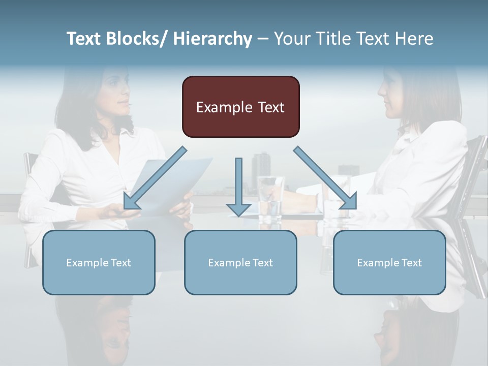 Two Women Sitting At A Table Talking To Each Other PowerPoint Template