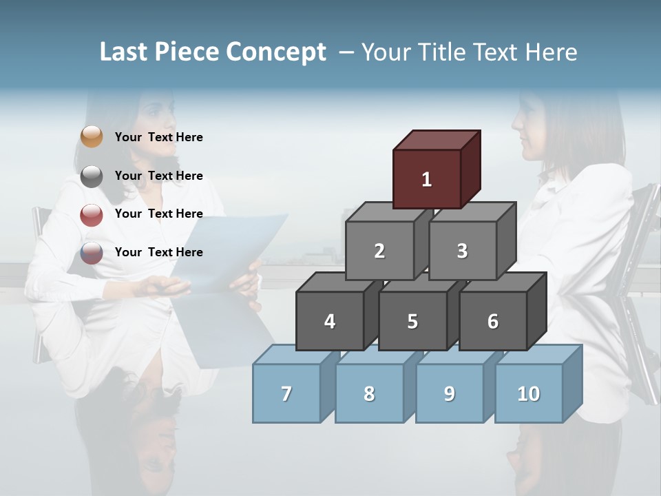 Two Women Sitting At A Table Talking To Each Other PowerPoint Template