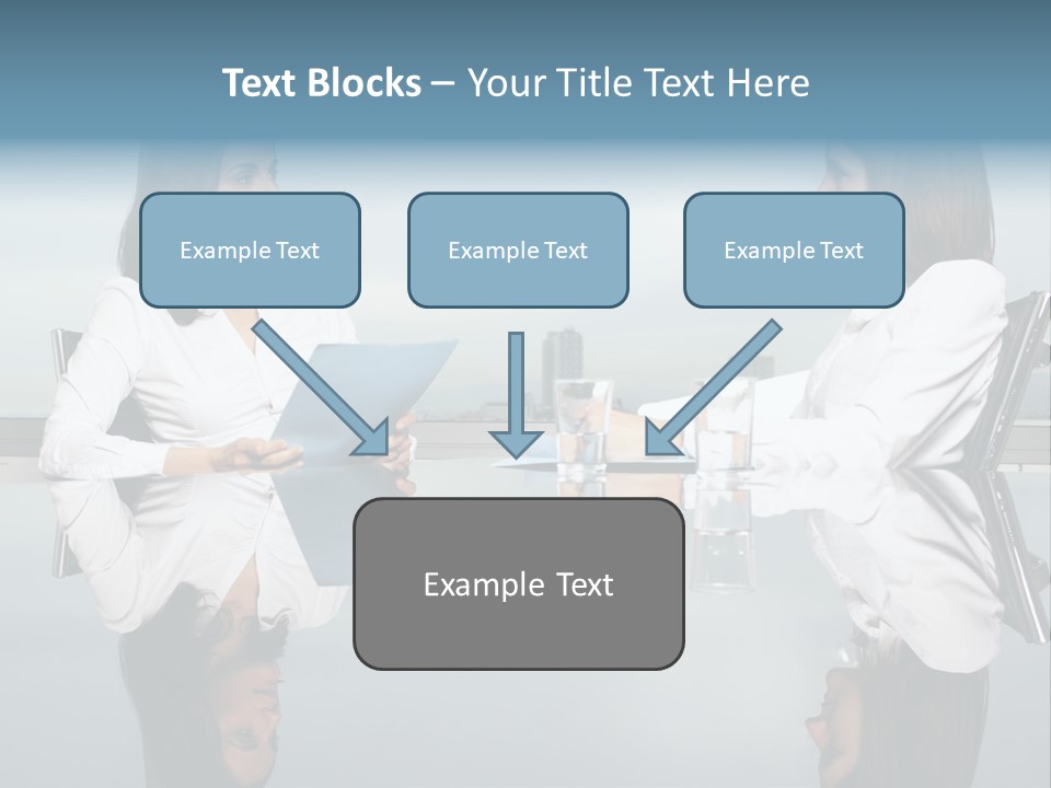 Two Women Sitting At A Table Talking To Each Other PowerPoint Template