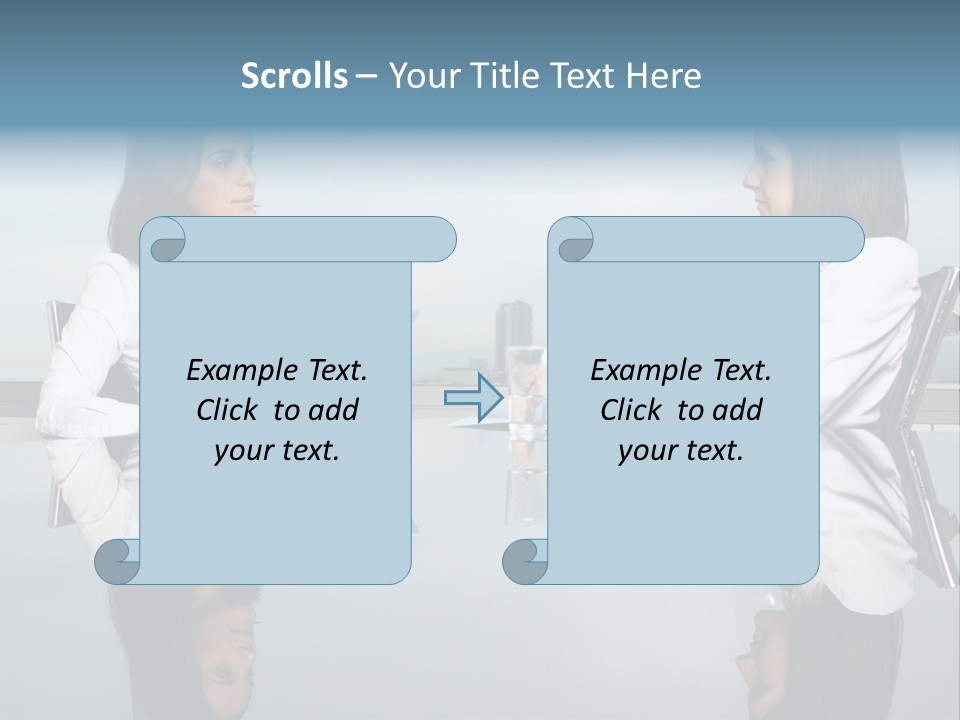 Two Women Sitting At A Table Talking To Each Other PowerPoint Template